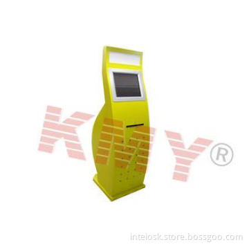 Yellow Arched Airport Card Dispenser Freestanding Kiosk , B